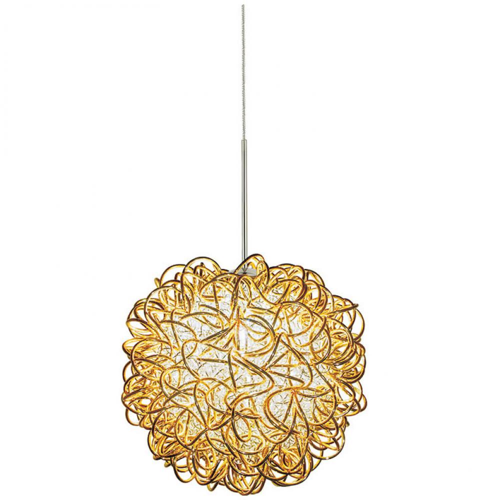 Pendant Kurly Sphere Gold Polished Nickel LED G4 JC 3W 220lm Monopoint