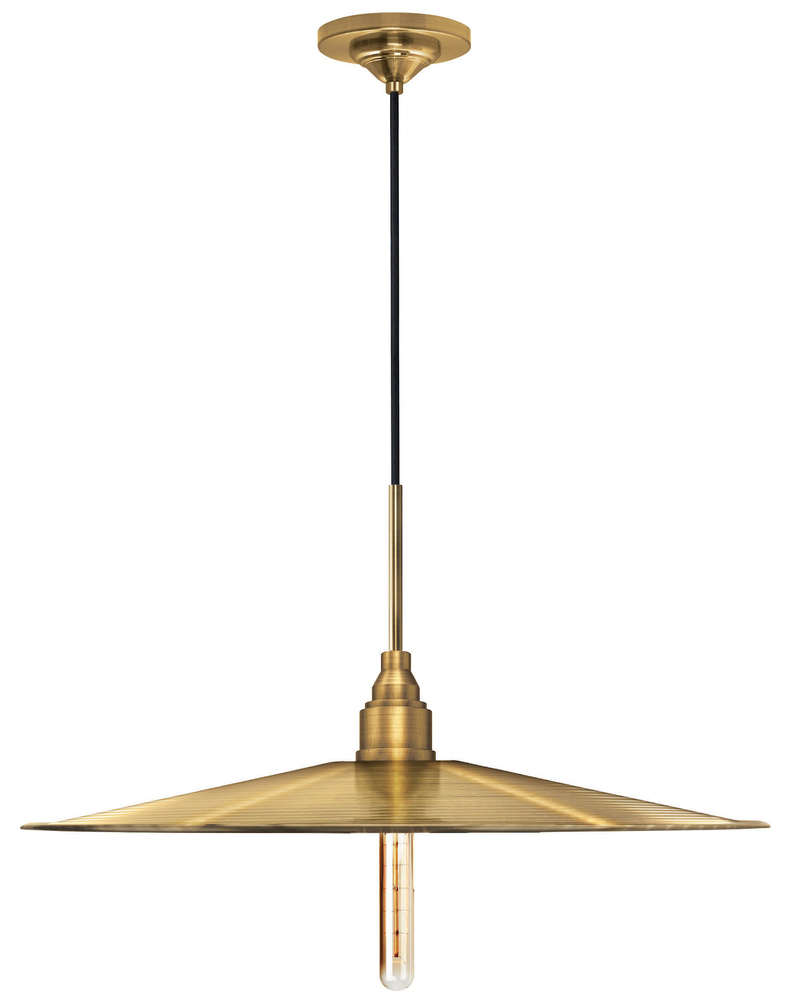 Pendant Doppio Brushed Brass 120V 30W Incandescent Brown Cloth Cord