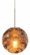 Stone Lighting PD654AMSNL2J - Pendant Ambra Amber Glass Satin Nickel LED G4 JC 2W 110lm EZ Jack