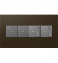 Legrand AWP4GBR4 - adorne? Bronze Four-Gang Screwless Wall Plate