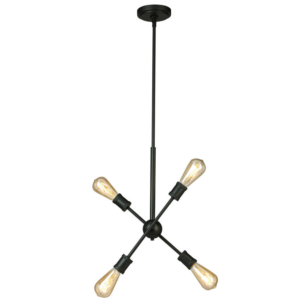 4 LT Open Bulb Pendant w/ a Black Finish