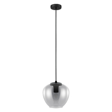 Eglo 39656A - Priorat - Mini Pendant Black Finish Smoked Glass 40W