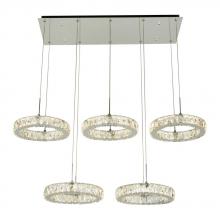 PLC Lighting 90070PC - PLC1 Ceiling Five Ring Pendant from the Equis Collection