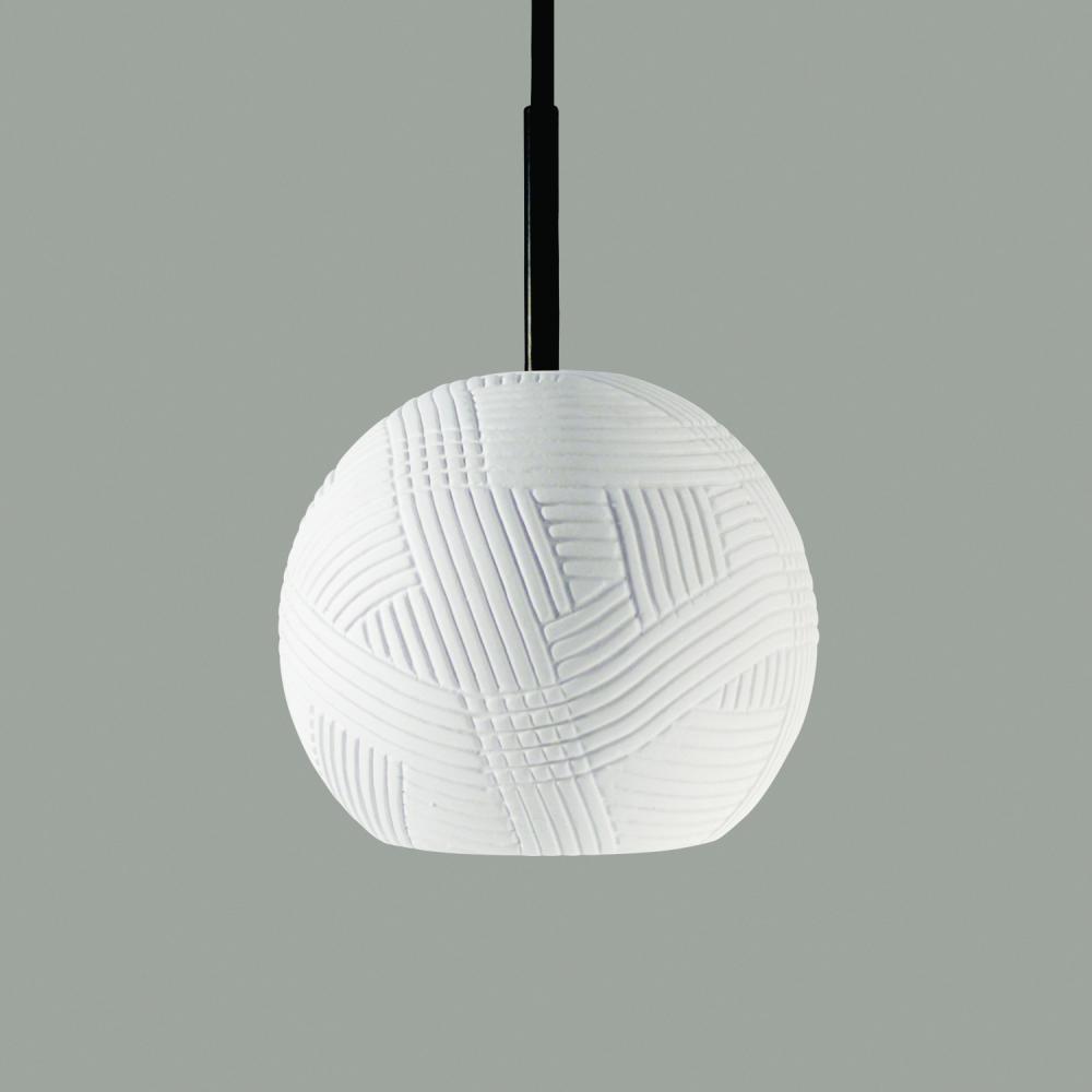 Twine Mini Pendant: Straw (Black Cord & Canopy)