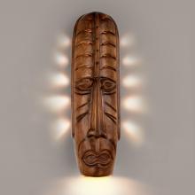 A-19 NT004-AP - Tribal Mask Wall Sconce Amber Palm