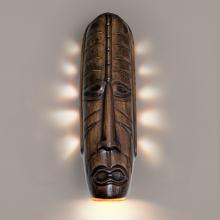 A-19 NT004-DT - Tribal Mask Wall Sconce Dark Teak