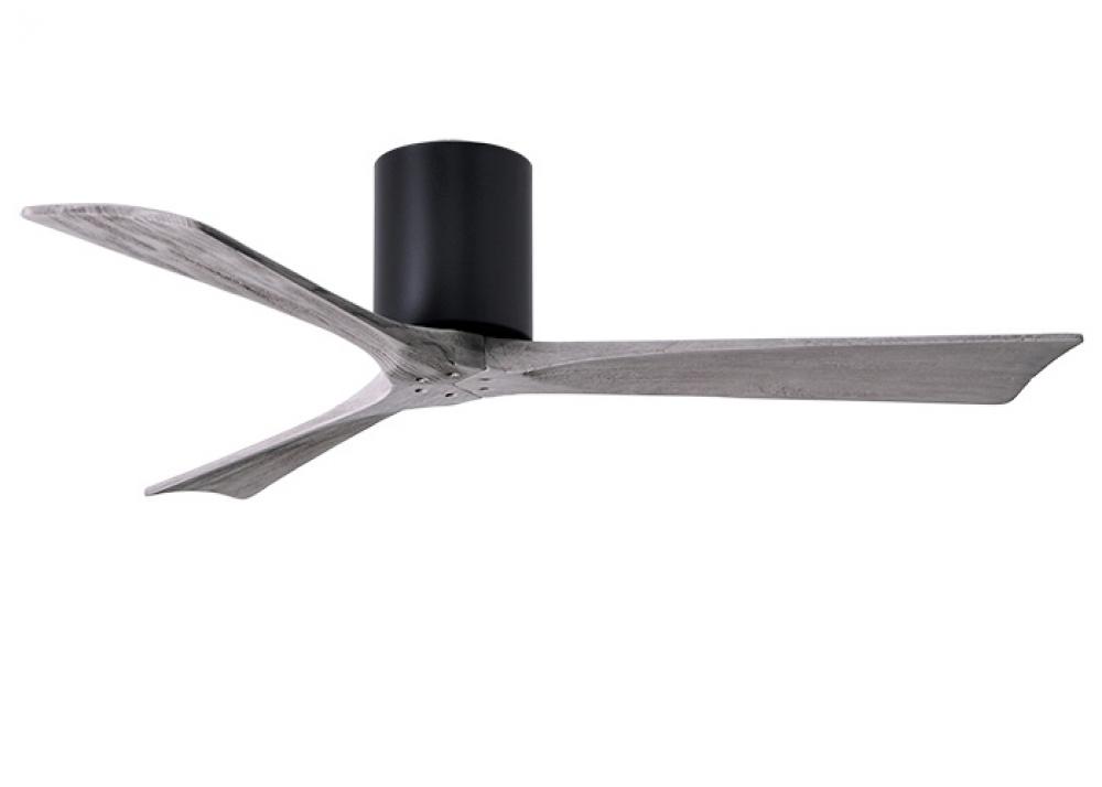 Irene-3HLK three-blade flush mount paddle fan in Textured Bronze finish with 52” solid barn wood
