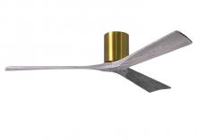 Matthews Fan Company IR3H-BRBR-BW-52 - Irene-3H three-blade flush mount paddle fan in Brushed Brass finish with 52” solid barn wood ton