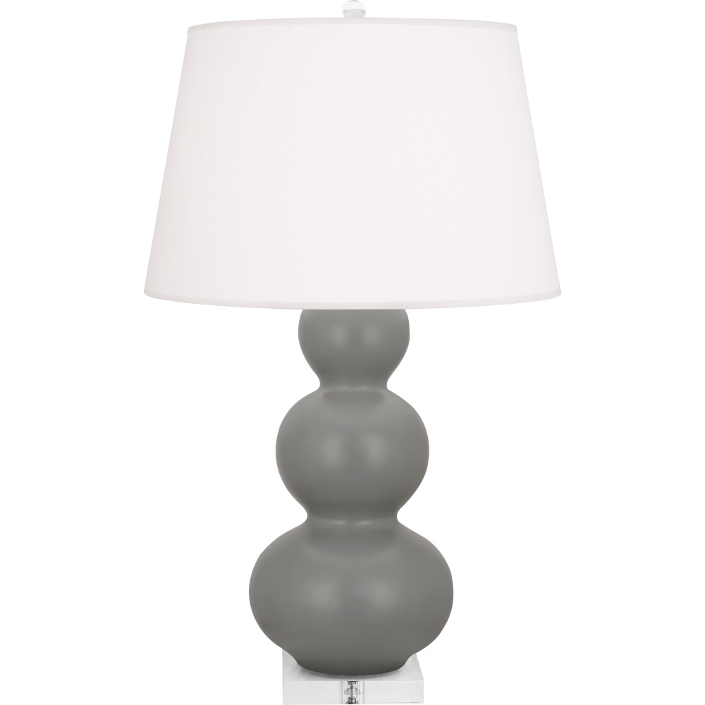 Matte Smokey Taupe Triple Gourd Table Lamp