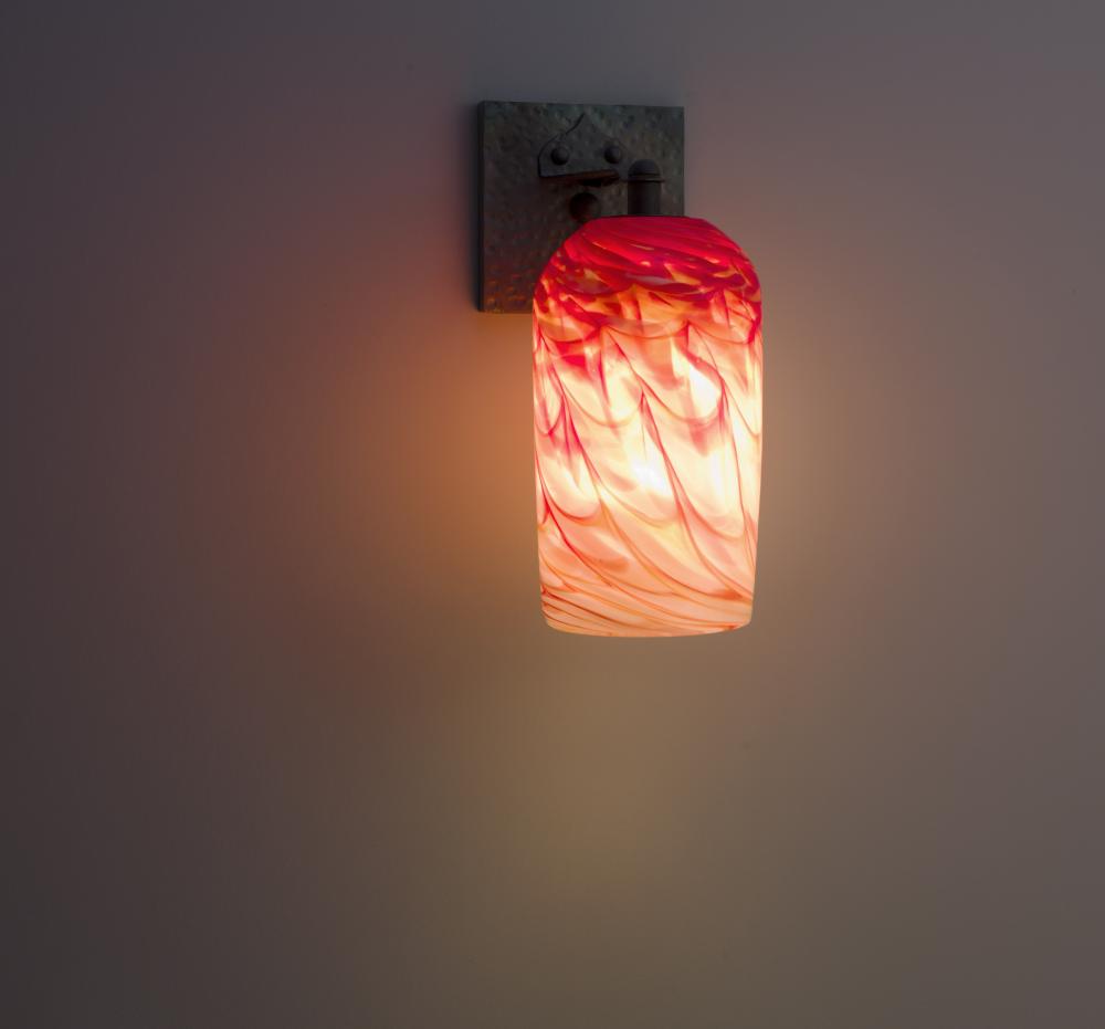 Rose - Sconce - Craftsman- Red Hot Glass