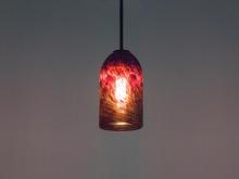 WPT Design ROSE-CYL-CLDKAM-BZ-17 - Rose Cylinder - Pendant - Incandescent 17" OA Drop-Clear Dark Amber