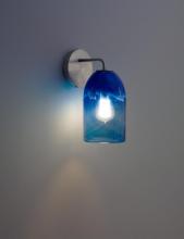 WPT Design ROSE-MOD-SC-CLBL-SS - Rose - Sconce - Modern- SS-Clear Blue Glass