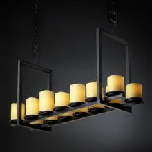 Justice Design Group CNDL-8769-14-AMBR-MBLK - Dakota 14-Light Bridge Chandelier (Short)