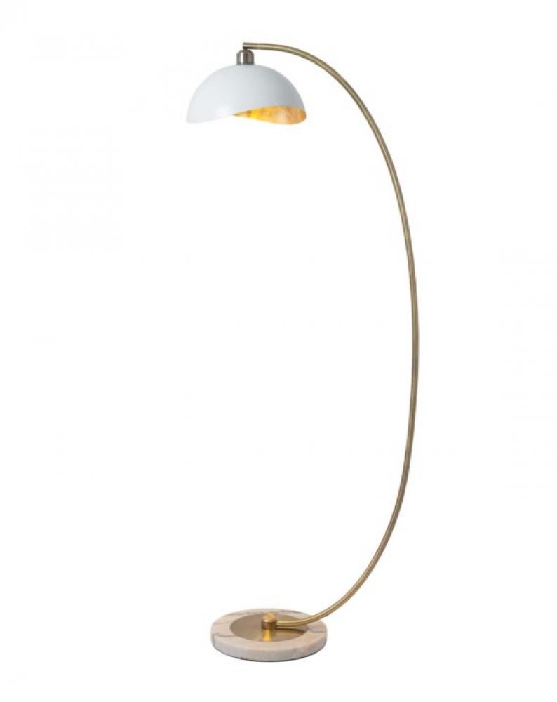 Luna Bella Chair Side Arc Lamp, White Gold