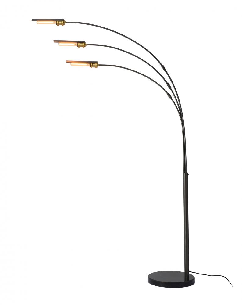 Newport 3 Arc Lamp, Gunmetal Brass