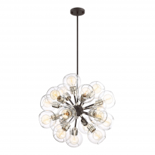 ZEEV Lighting CD10225-18-PN+MBK - 18-Light 24" Polished Nickel Globe Sputnik Chandelier