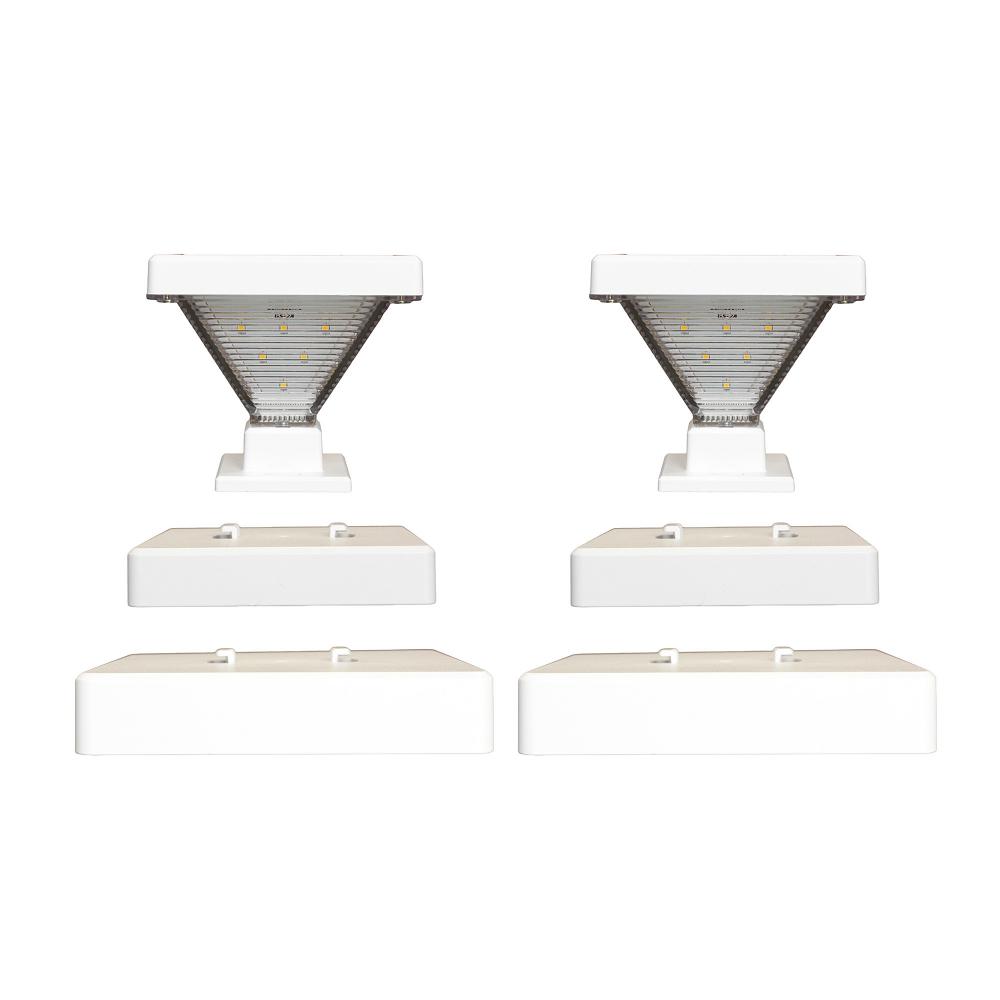 Luxor Solar Post Cap Light  White 2 PK
