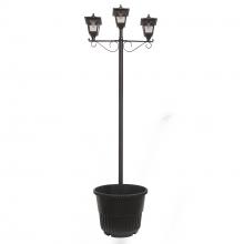 Gama Sonic 14B50063 - Triple Head Solar Lamp And Post Set With Round Planter