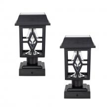 Gama Sonic 84BP250011 - Luna II Solar Post Cap/Pier Mount Light – Black 2 PK