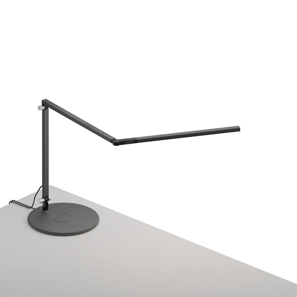 Z-Bar mini Desk Lamp with wireless charging Qi Base (Cool Light; Metallic Black)