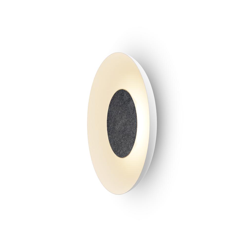 Ramen Wall Sconce 12" (Charcoal Felt) with 24" back dish (Matte White)