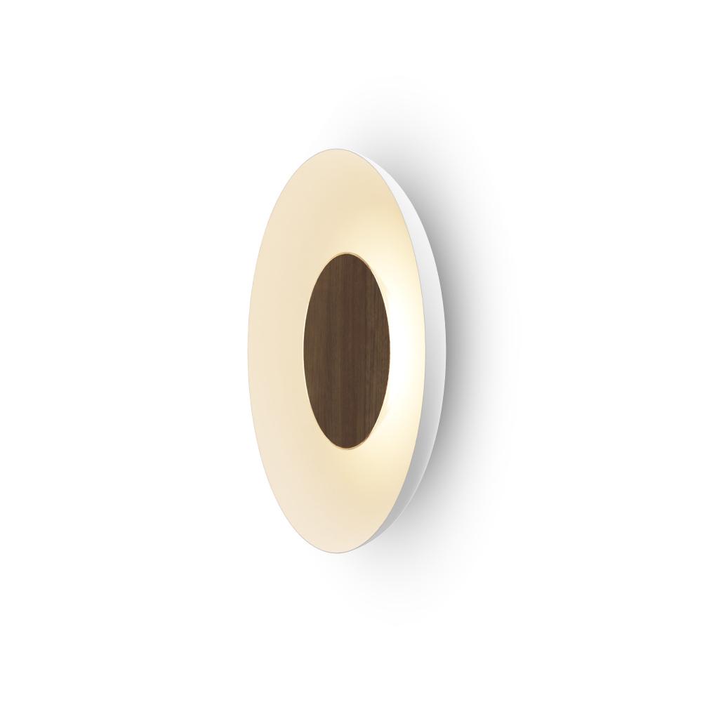 Ramen Wall Sconce 12" (Oiled Walnut) with 24" back dish (Matte White)