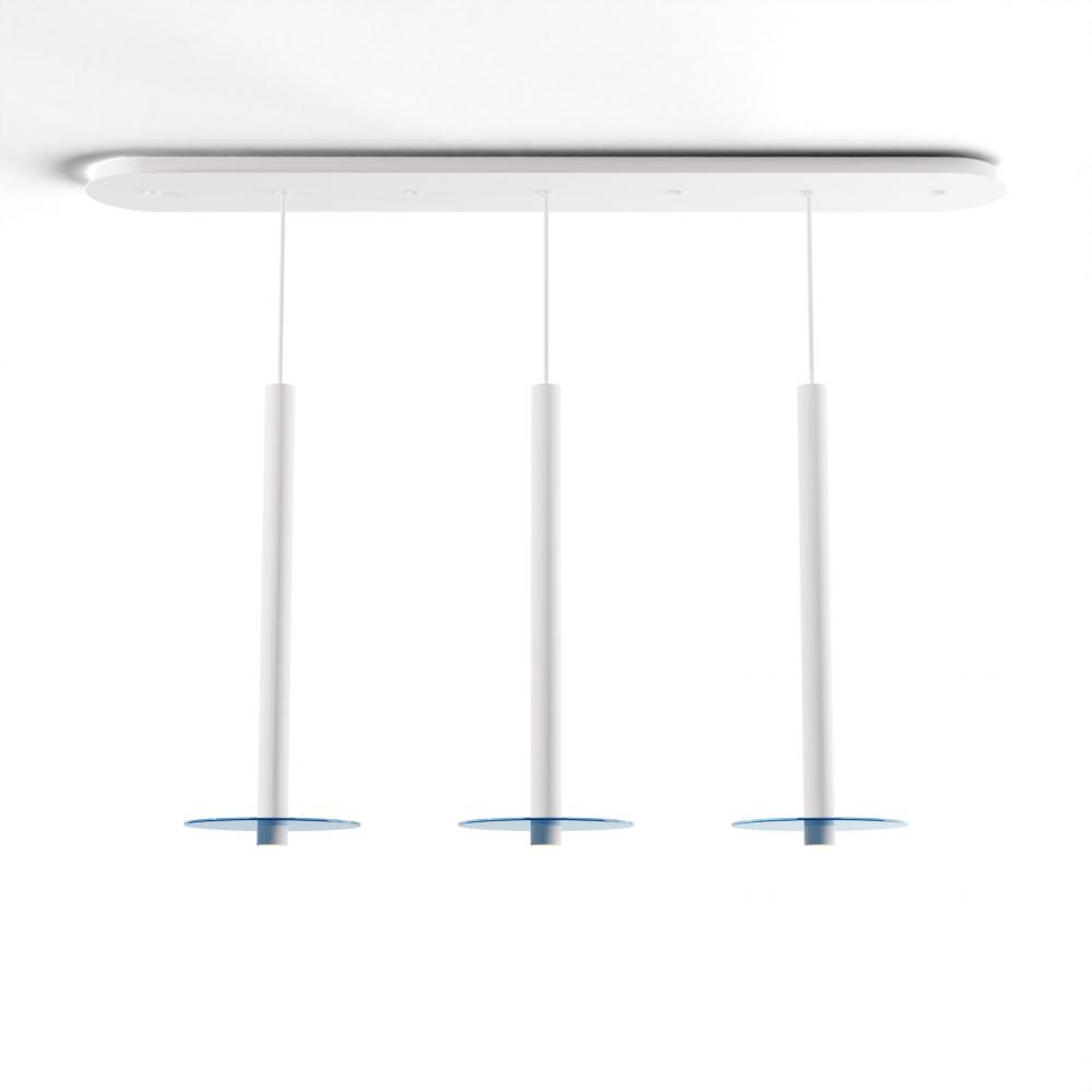 Combi Pendant 24" Linear 3 Combo Matte White with Matte White Canopy