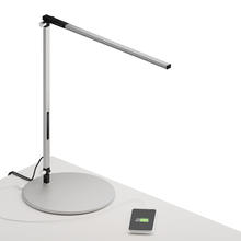 Koncept Inc AR1000-CD-SIL-USB - Z-Bar Solo Desk Lamp with USB base (Cool Light; Silver)