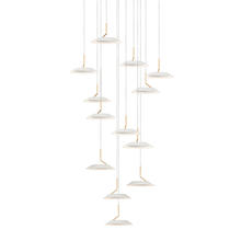 Koncept Inc RYP-C13-SW-MWG - Royyo Pendant (Circular with 13 pendants), Matte White with Gold accent, Matte White Canopy