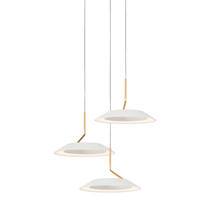 Koncept Inc RYP-C3-SW-MWG - Royyo Pendant (Circular with 3 pendants), Matte White with Gold accent, Matte White Canopy