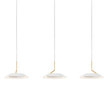 Koncept Inc RYP-L3-SW-MWG - Royyo Pendant (linear with 3 pendants), Matte White with Gold accent, Matte White Canopy