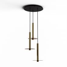 Koncept Inc CMP-C3-S-16-BRS+GTEA9 - Combi Pendant 16" Circular 3 Combo Brass with Matte Black Canopy