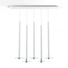 Koncept Inc CMP-L5-S-36-MWT+GBLU9 - Combi Pendant 36" Linear 5 Combo Matte White with Matte White Canopy