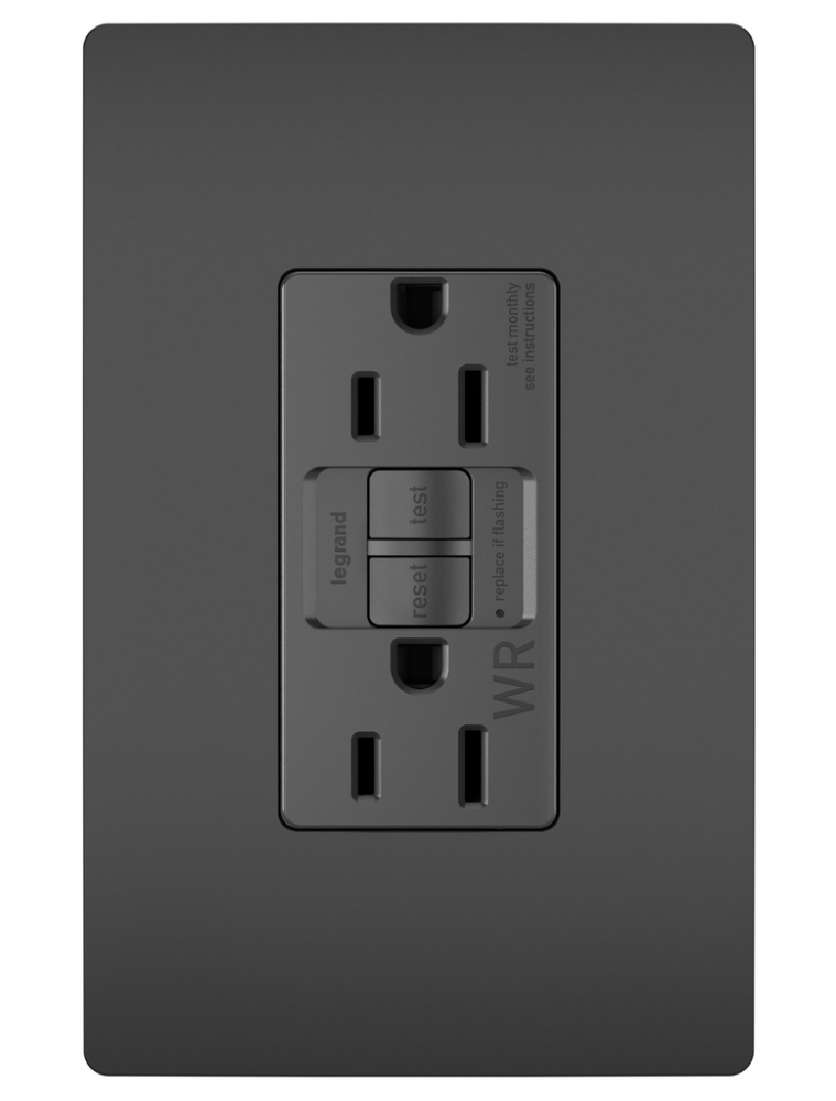 radiant® Tamper-Resistant Weather-Resistant 15A Duplex Self-Test GFCI Receptacles with SafeLock®