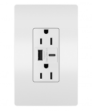 Legrand Radiant R26USBACW - radiant? 15A Tamper-Resistant USB Type A/C Outlet, White