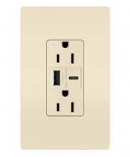 Legrand Radiant R26USBACLACCV4 - radiant? 15A Tamper-Resistant USB Type A/C Outlet, Light Almond (4 pack)