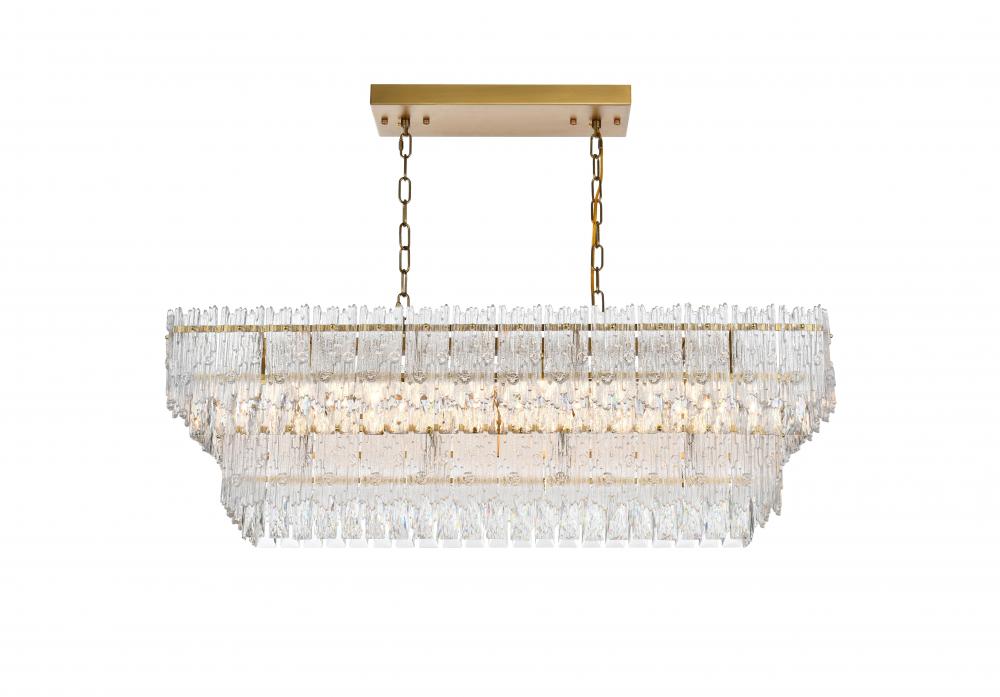 Emilia Hang L37"W14"H12.5" E12 L6 Satin Gold