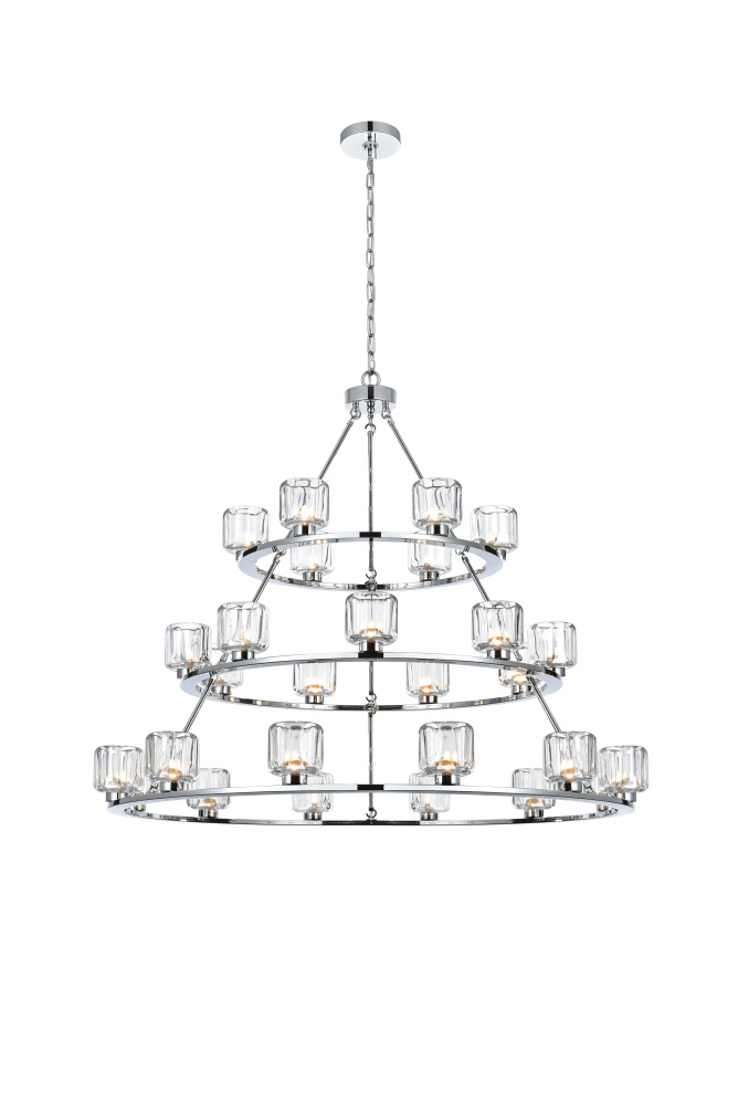 Cadence 48 inch Three-Tier Chandelier in Chrome