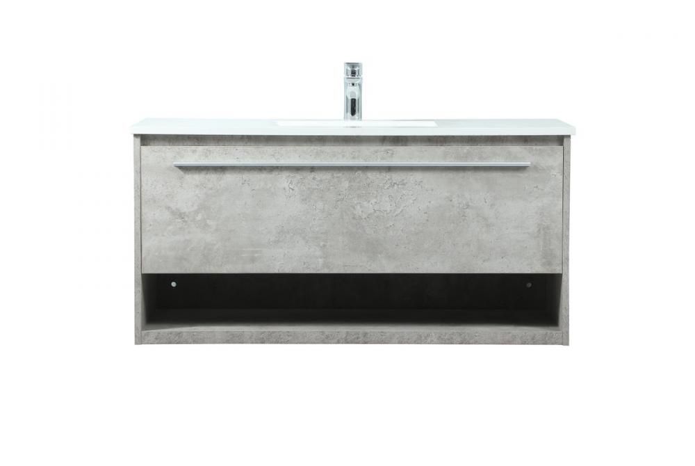 40 Inch Single Bathroom Vanity in Concrete Grey