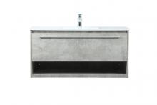 Elegant VF43540MCG - 40 Inch Single Bathroom Vanity in Concrete Grey