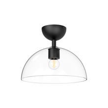 Alora Lighting SF563012MBCL - Jude 12-in Clear Glass/Matte Black 1 Light Semi Flush Mount