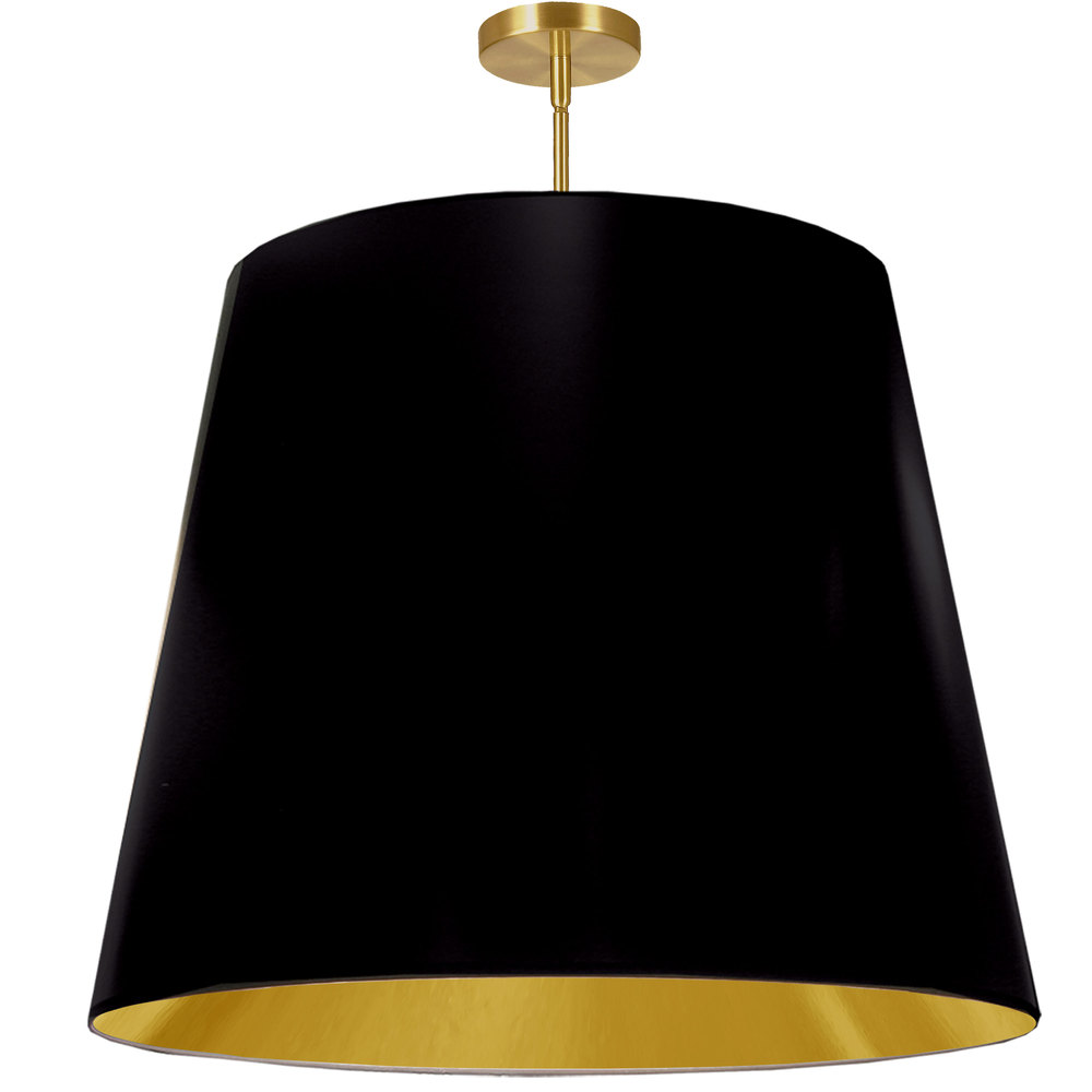 1LT Oversized Drum Pendant X-Large, BK/GLD Shade