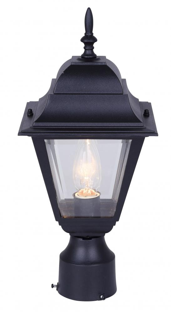 Outdoor, 1 Bulb Post Light, Clear Bevelled Glass, 100W Type A or B, 3 1/4" Post