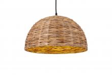 Canarm IPL2082B01NA - KAIA, Natural Color, 1 Lt 72" Length Black Cloth Cord Pendant, 40W Type A, 20" W x 9" H