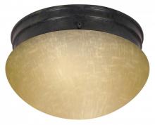 Nuvo 60/2656 - 2-Light 10" Flush Mount Ceiling Light in Mahogany Bronze Finish with Champagne Linen Mushroom