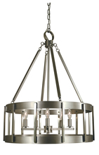 Framburg 4665 PN/MBLACK - 5-Light Polished Nickel/Matte Black Pantheon Pendant