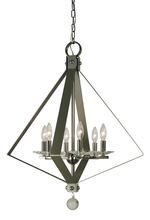 Framburg 4926 SB/MBLACK - 6-Light Satin Brass/Matte Black Ice Chandelier