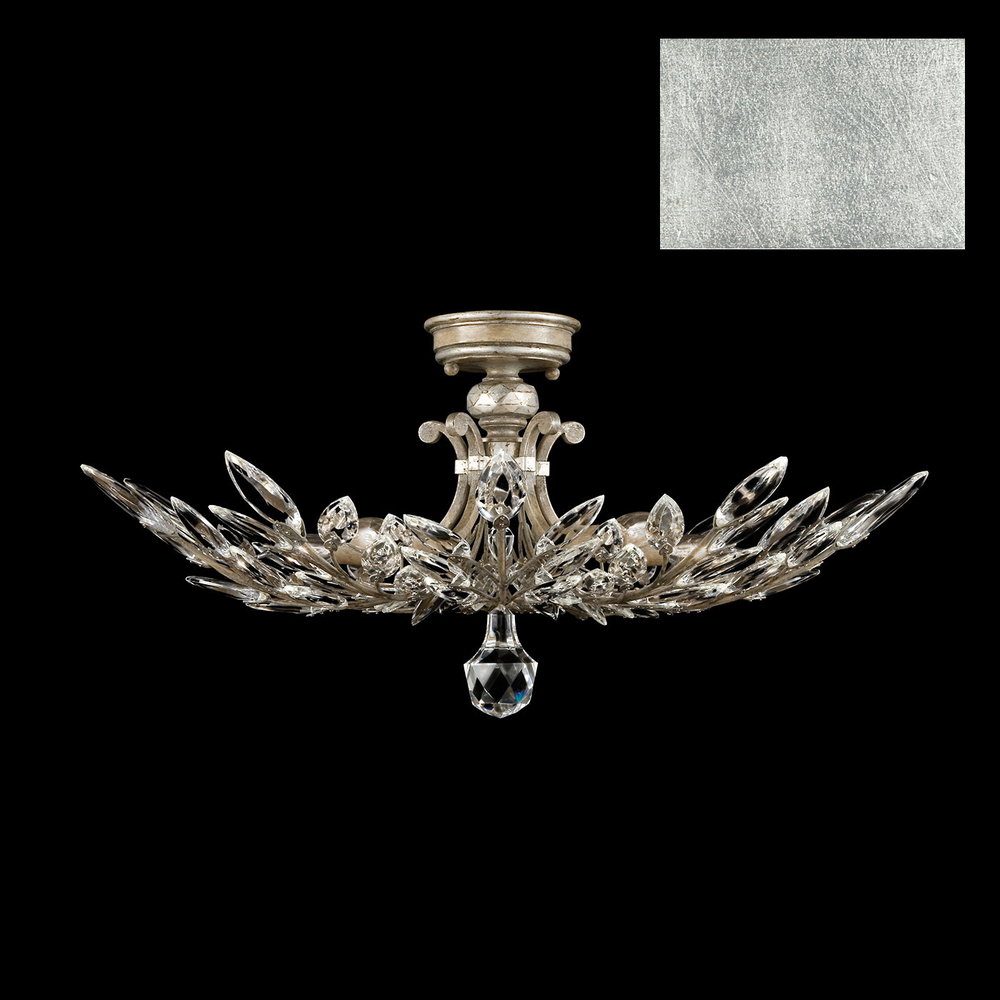 Crystal Laurel 28" Round Semi-Flush Mount